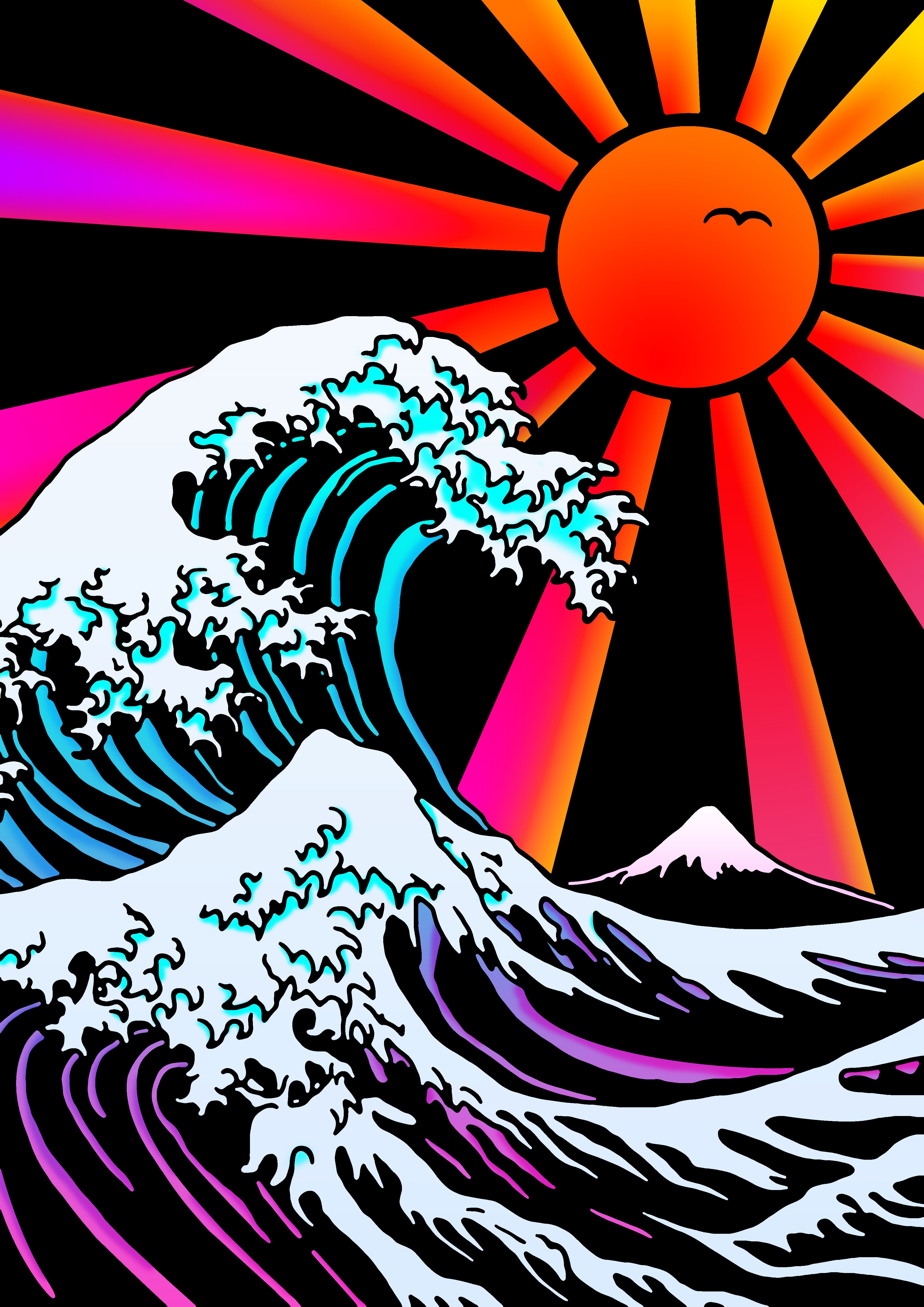 Great Wave Off Kanagawa scratch art